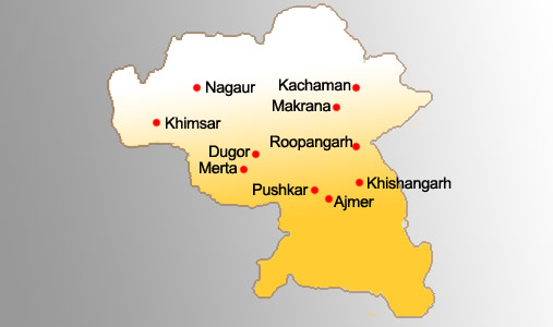 Rajasthan - Merwara Mewar Circuit Map