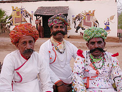 Rajasthani men wearing Tradional Dress at Shilpgram, Udaipur
